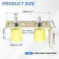 thumbnail image 2 of 1Set Slide Gate Guide Roller, 1-5/8"x2" Nylon Gate Support & Bracket, Yellow, 2 of 7