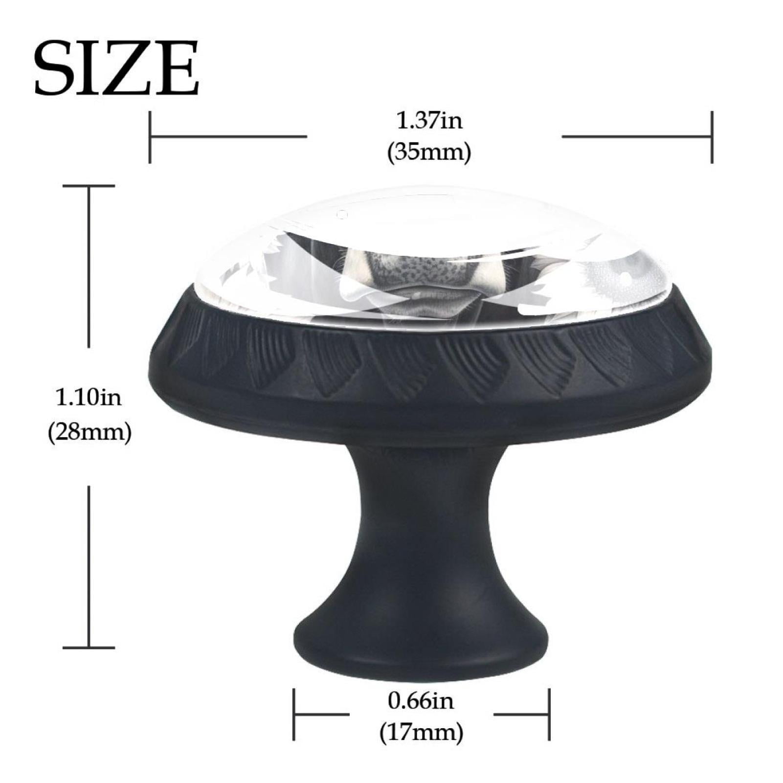 4 Pcs Cow and Sunflower Knobs for Kitchen Cabinet Cupboard Dresser Bookcase Drawer Pulls Handles Round Home Decor