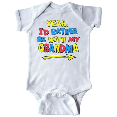 

Inktastic Yeah I d Rather be with My Grandma in Red Yellow and Blue Gift Baby Boy or Baby Girl Bodysuit