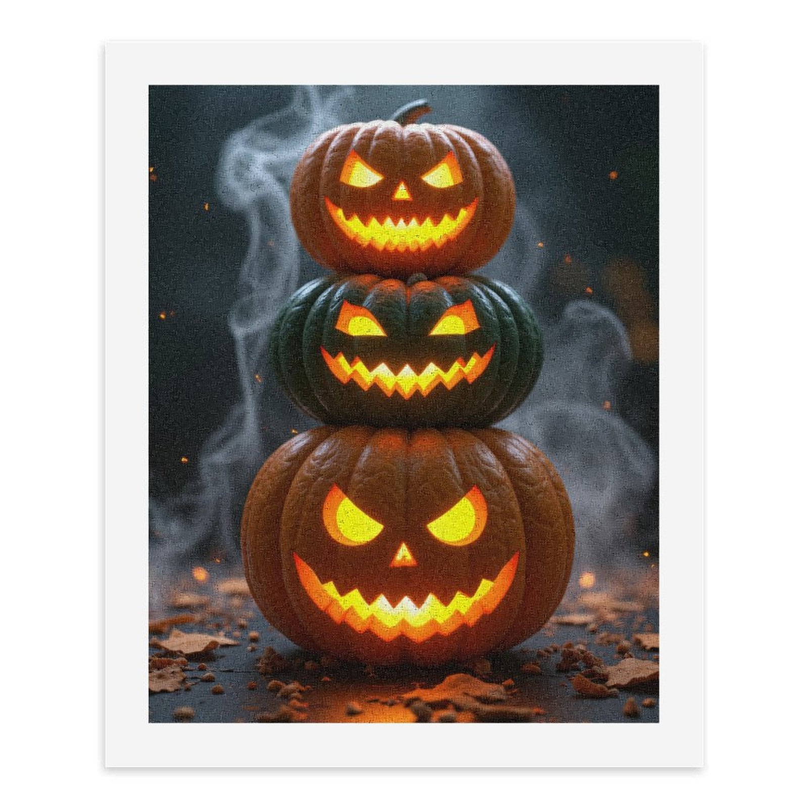 Paint By Numbers Kit for Adults Beginner - DIY Pumpkin Lanterns Stack Smoky Halloween Canvas Painting Kits for Adults, Frameless Paint By Number for Adults for Home Wall Decor 16x20 Inch
