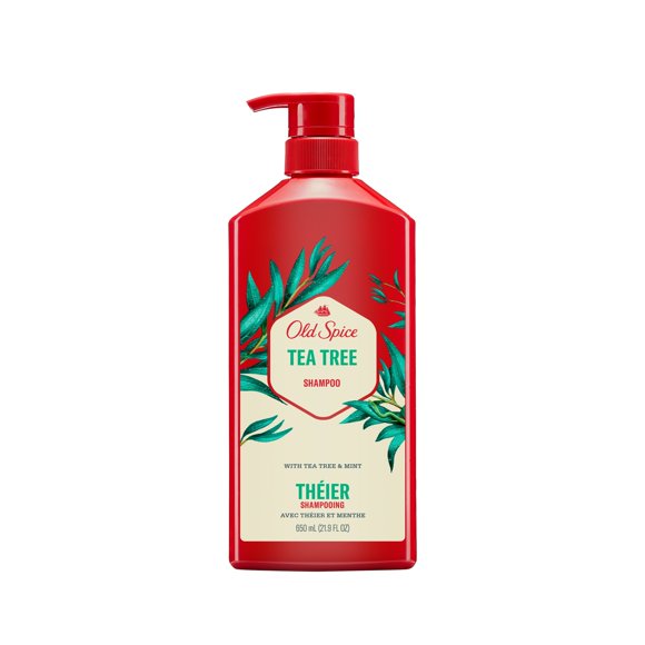 Old Spice Tea Tree Shampoo for Men, Healthier, Fuller, More Moisturized Looking Hair