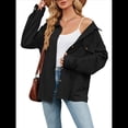 thumbnail image 3 of Blusas Informales de Larga Extragrandes con Botones y Cuello Halter para Mujer Negro M, 3 of 10