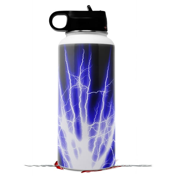 Skin Wrap Decal compatible with Hydro Flask Wide Mouth Bottle 32oz Lightning Blue (BOTTLE NOT INCLUDED)