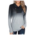 thumbnail image 1 of Chemises Simples pour Femmes Hauts et Blouses Automne Manches Longues Chandail Col Roulé Dégradé Tee-Shirts Femmes Noir TG, 1 of 7
