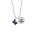 thumbnail image 2 of Delight Jewelry Silvertone Enamel Lone Star Texas Silvertone Script Initial Disc - R - Charm Necklace, 20"+3", 2 of 4