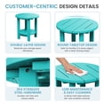 thumbnail image 6 of FUNDAZE 2-Tier Round HDPE Patio Side Table, End Tables For Living Room, Waterproof Indoor & Outdoor Small Table for Poolside, Garden, Turquoise, 6 of 10
