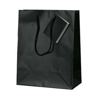 12x15 Merchandise Shopping Bag- Matte Black Glitter Leopard