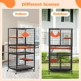 thumbnail image 4 of JAXPETY 4-Tier Cat Cage, Cat Crate Playpen Kennel, Ferret Cage with Wheels, Hammock, Beds, Removable Tray and Ladders, Black, 4 of 8