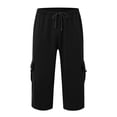 thumbnail image 5 of JTieacloth Drawstring Pants for Men Men's Casual Cargo Pants With Pocket Design Comfortable Stretch Fabric Relaxed Fit Outdoor Work Travel Everyday Wear Durable Lightweight Trousers For Men Black, 5 of 5