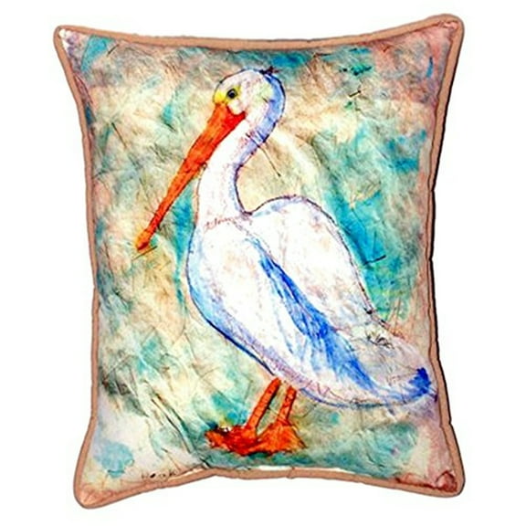 Betsy Drake SN948 11 x 14 in. Pelican on Rice Small Indoor & Outdoor Pillow