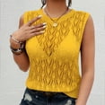 thumbnail image 5 of JIUKE Sweater Vests for Women Crochet Sleeveless Knit Top Hollow out Crewneck Loose Pullover Top, 5 of 7