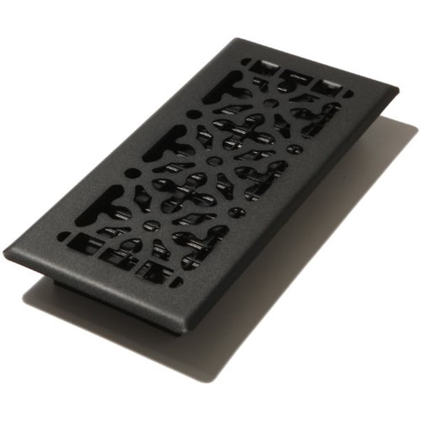 Decor Grates 4" x 10" steel painted textured black finish