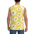 thumbnail image 4 of Pofeuu Daisies Flowers Print Men's Muscle T-Shirt, Sleeveless, Muscle Tank, Classic Muscle Tee Top For Men Casual Sleeveless Muscle T-Shirt Trendy Clothes-X-Large, 4 of 7