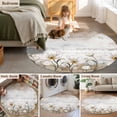thumbnail image 5 of Round Area Rug 6 Ft, Vintages Flowers Washable Non-Slip Circle Carpet for Living Room/Bedroom, Country Farmhouse Retro Botanical Floral Low-Profile Indoor Mats Collection Rugs for Residential, 5 of 7