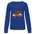 thumbnail image 4 of Penkiiy Hoodies pour Femmes, Tops à Manches Longues, Col Rond, Imprimé, Blouse Régulière, Sweashirts, Vêtements Bleus Y2K, 4 of 6