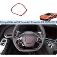 thumbnail image 3 of TINKI Real Carbon Fiber Steering Wheel Trim Frame Compatible with Chevrolet Corvette C8 2020-2023, Steering Wheel Label Protection Frame Molding Sticker Accessories, 3 of 7