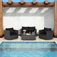 thumbnail image 1 of Patiojoy 4PC Patio Rattan Wicker Conversation Furniture Set Sectional Sofa & Coffee Table, 1 of 8