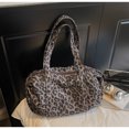 thumbnail image 3 of KKLDOGS Leopard Print Canvas Duffle Bag, Large Capacity Casual Weekender Shoulder Handbag for Travel & Daily Use, 3 of 5