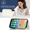 thumbnail image 6 of Case Compatible with iPhone XS Max, Stylish Card Slots Kickstand PU Leather Back Case Magnetic Closure RFID Blocking Drop Protective Shockproof Cover for iPhone XS Max, White, 6 of 8