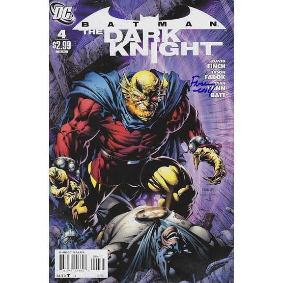 Batman Dark Knight #4 Signed by David Finch VF/NM