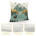 thumbnail image 4 of Pratyus Deer Mountain Lake Pillow Cases with Zipper Home Decor for Living Room Bedroom Cushion Outdoor 1PC 20x20in, 4 of 5