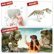 Abacus Brands Tyrannosaurus Rex Dino-Dig Science Kit for Kids, STEM Toys, VR Goggles Included