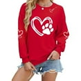 thumbnail image 5 of Posijego Women's Heart Graphic Sweatshirts Valentines Day Clothes Long Sleeve Crewneck Loose Basic Spring Tops, 5 of 7