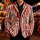 thumbnail image 4 of Abrigo Largo para Hombre, Chaqueta de Vestido Ceremonial de Impresión de Corduro con Bolsillos de Botón, 4 of 4