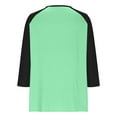 thumbnail image 3 of Felirenzacia Women's Button Down Raglan Shirt Tunic Top 3/4 Sleeve Color Block Henley Shirt, 3 of 6