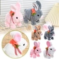 thumbnail image 2 of Interactive Plush Bunny Backpack with Moving Ears & Sounds, Walking Electronic Pet Rabbit with Tail Wagging, Remote Control Stuffed Animal Toy, Easter Basket Stuffers Gift for Kids, 2 of 11