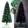 thumbnail image 3 of 6FT Fiber Optic Christmas Tree with 230 Branches and Snowflake LED Lights, Artificial Xmas Tree with Sturdy Metal Stand, Full Xmas Tree for Holiday Decoration, 3 of 9