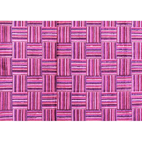 Ahgly Company Indoor Rectangle Abstract Pink Modern Area Rugs, 2' x 5'