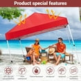 thumbnail image 5 of 8x8 Pop Up Canopy with Ten, Beach Tent with One Push Setup, Waterproof Outdoor Beach Canopy, Pop-Up Sun Shelter Canopy with Wheeled Bag for Parties, Beach, Outdoor, Red, 5 of 7