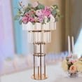 thumbnail image 2 of Wildnix Elegant Crystal Wedding Flower Stand, 4-Tier Design, Sturdy Iron and Acrylic Construction, 2 of 7