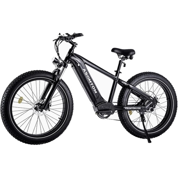 ASOMTOM ,26" x4.0 Fat Tire Electric Bike for Adults, 750W Motor 28 MPH, 48V 15Ah Removable Battery, Shimano 7-Speed, Suspension Fork, Cruise Control - Electric Mountain Bicycle
