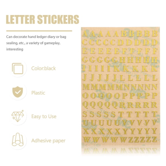 ROMANSENTIAL Scrapbook Stickers kle Letter Stickers Metal 4 Sheets