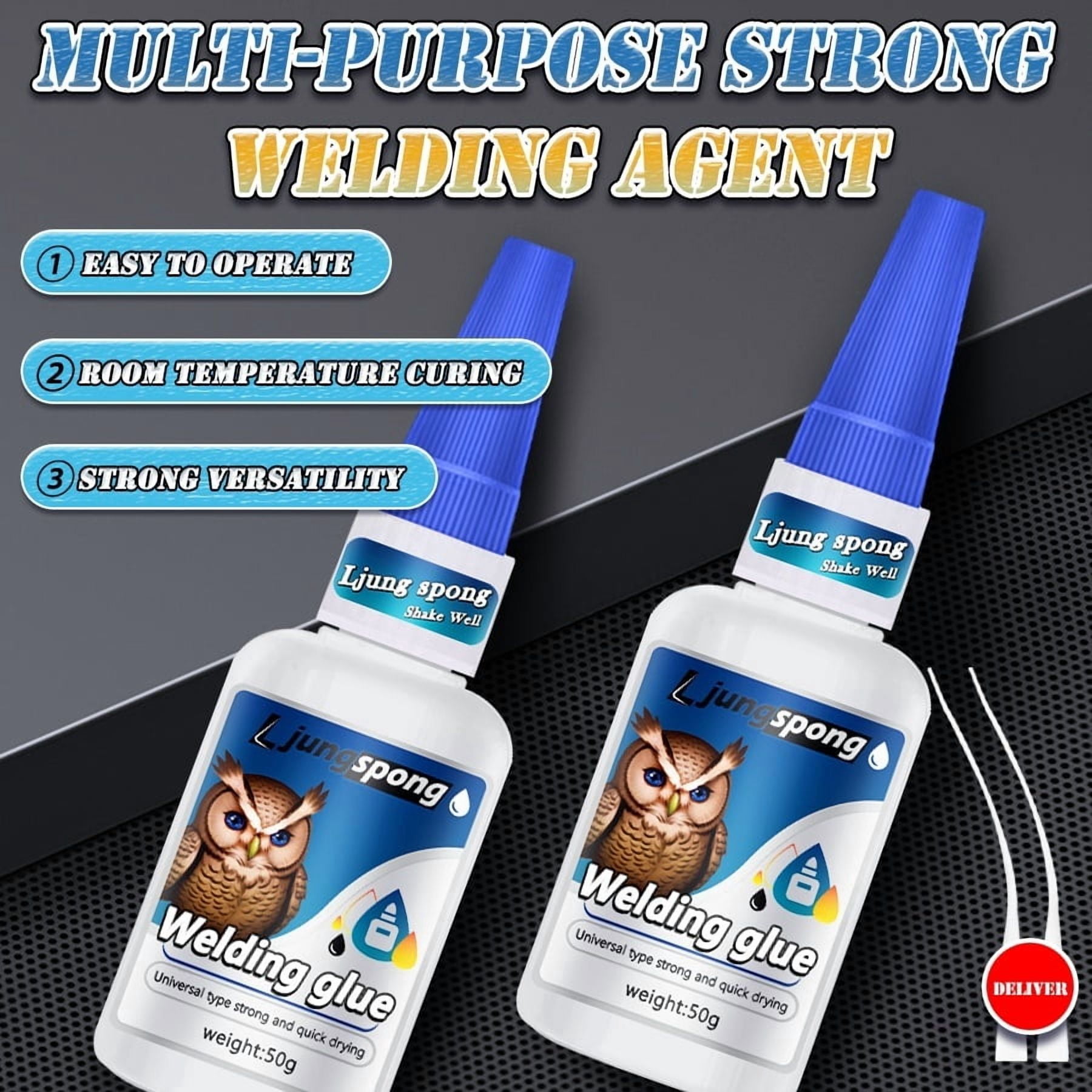 4 Count Quick Drying White Welding Liquid Glue, Waterproof Universal Strong Adhesive, Repair Glue for Metal, Wood, Plastic, Ceramic, Glass and Hard Materials