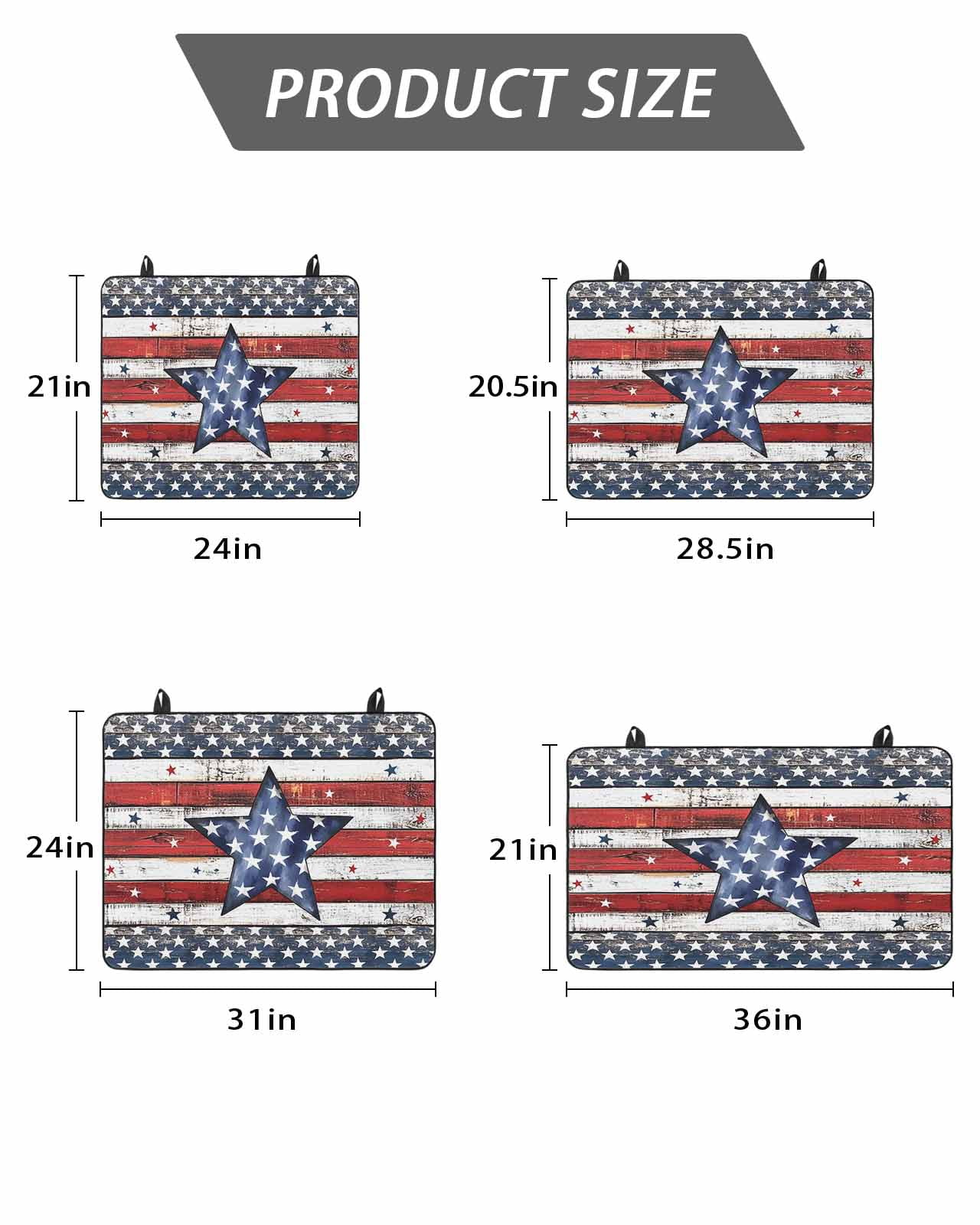 Stove Top Covers for Electric Stove 24x21 Inches, 4th of July Star Heat Insulation Fireproof Glass Cooktop Protector, Independence Day American Flag Vintage Countertop Stovetop Cover for Kitchen