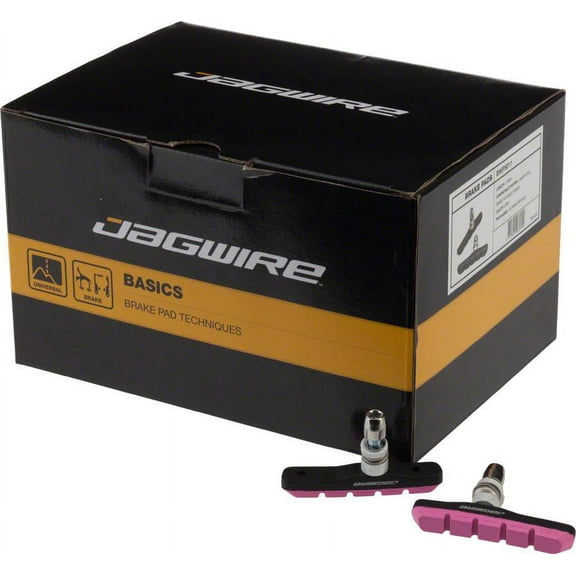 Jagwire Mountain Sport V-Brake Pads Threaded Post Box of 25 Pairs Pink Molded