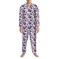 thumbnail image 3 of Uemuo record rock music Skull Pattern 2-Piece Loungewear Set - Men’s Soft Sleepwear, Cozy Winter PJs, Comfy Sleep Set-, 3 of 7