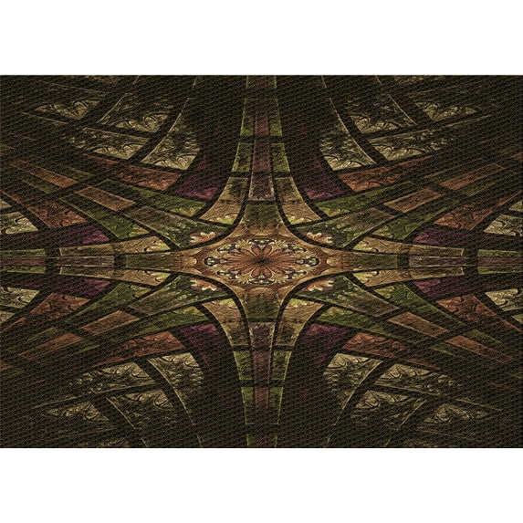 Ahgly Company Machine Washable Indoor Rectangle Transitional Red Brown Area Rugs, 2' x 3'