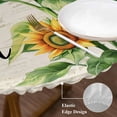 thumbnail image 4 of Live Love Laugh Round Fitted Table Cover Sunflower Butterfly Rustic Watercolor Floral Waterproof Table Cloth with Elastic Edge Wipeable Tablecloth for Picnic Camping Party Fits 36"-44" Diameter, 4 of 8