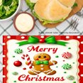 thumbnail image 3 of JOOCAR Merry Christmas Gingerbread Man Holiday Design Linen Table Mats Set of 4 for Home Kitchen Table Decor 12x18 inch, 3 of 5