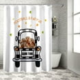 thumbnail image 4 of Fall Shower Curtain Black White Truck With Football Fall Shower Curtains for Bathroom Decor Harvest Thanksgiving, Farmhouse Buffalo Check Bath Curtains Sets with Hooks Waterproof Small Stall 36" x 72", 4 of 5