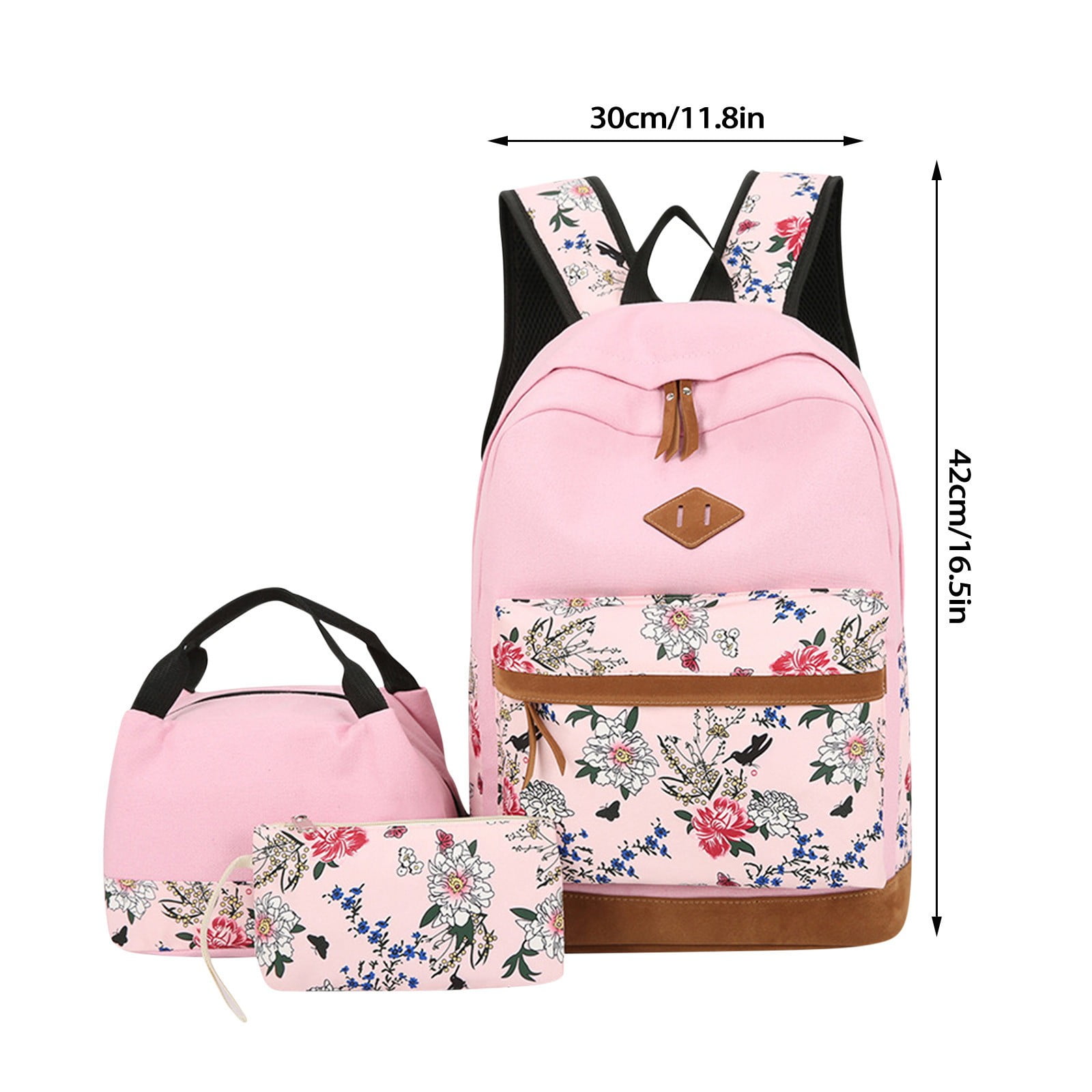 Girl backpacks for school with lunch box hotsell