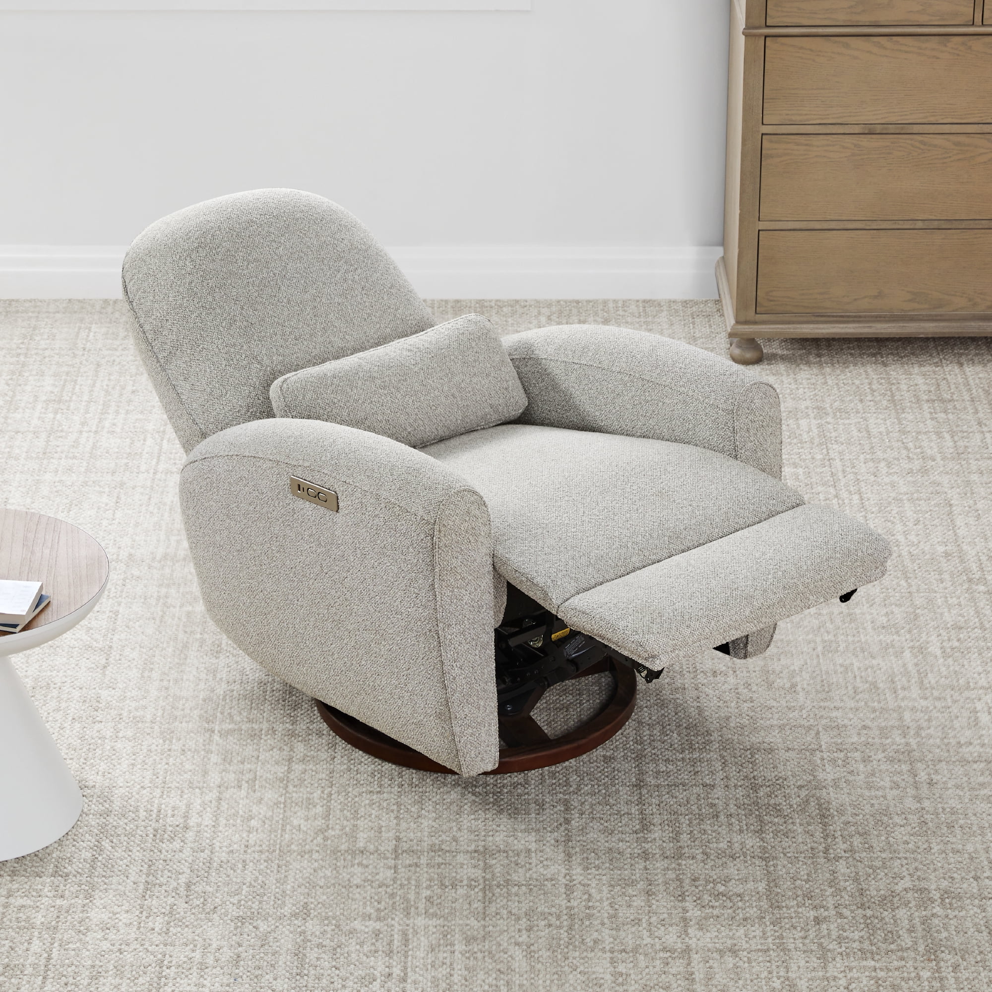 CHITA Power Swivel Recliner Nursery Chair with Pillow Lumbar Support