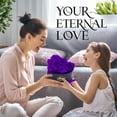 thumbnail image 5 of GLAMOUR BOUTIQUE 7-Piece Forever Flowers Heart Shape Box - Preserved Roses, Immortal Roses That Last A Year - Eternal Rose Preserved Flowers for Delivery Prime Mothers Day & Valentines Day - Purple, 5 of 9