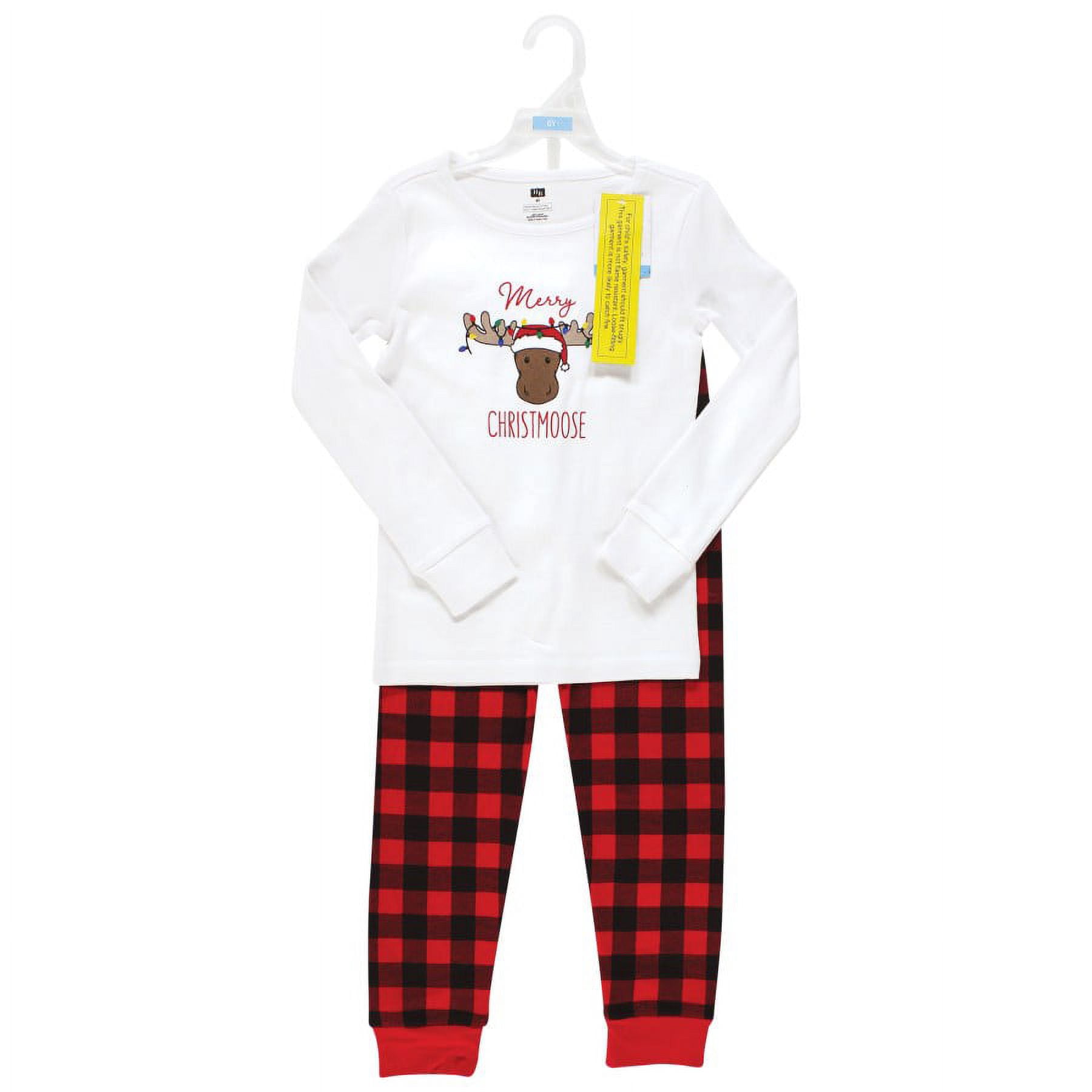 Hudson Baby Infant and Toddler Cotton Pajama Set, Christmoose, 3 Toddler
