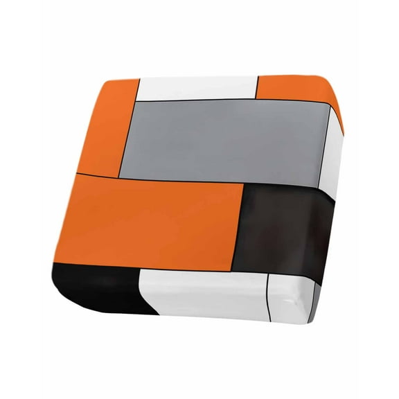 Burnt Orange Grey Sofa Couch Cushion Covers Washable, Removable Stretchable Sectional Couch Covers, Modern Orange Geometric Slipcovers for L & T Shape Sofa Furniture Protector S Size 1 pc
