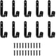 thumbnail image 1 of Percha multiusos de hierro, gancho para toallas de hierro negro con 20 tornillos, gancho de pared negro en forma de J de 10 g de peso para baño, cocina y oficina, 1 of 5